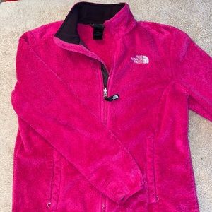 The north face pink zip up jacket